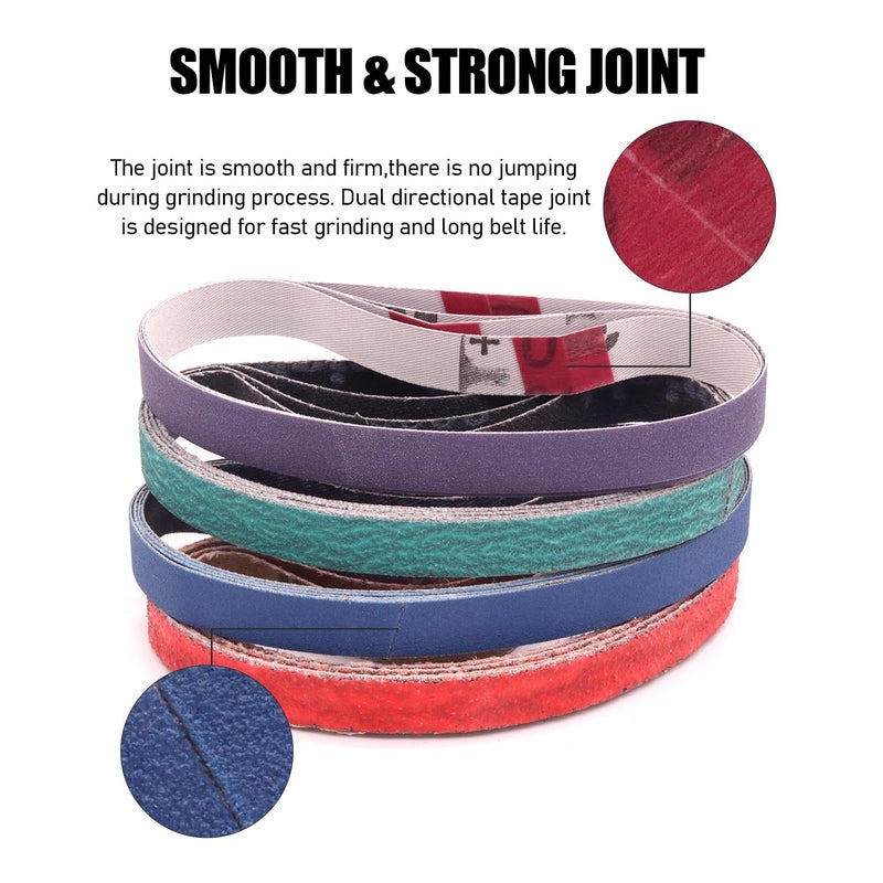 SHUTTLE GENIUS 36 Pack 1/2 x 18 Inch Sanding Belts  4 pcs Each of 80/120/240/400/600/800/1000/2500/5000 Grit  1/2x18 Replacement Sanding Belts for Air/Electirc Belt Sander Woodworking Metal Polishing - Image 4